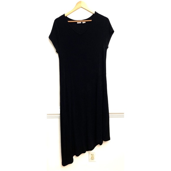 Chico's Dresses & Skirts - Chico's‎ Travelers Black Asymmetrical Hem Dress Sz 1 US 8/10 Stretchy Sexy Comfy